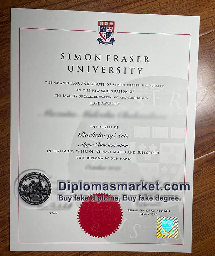 How to order Simon Fraser University fake certificate? buy SFU fake diploma online.