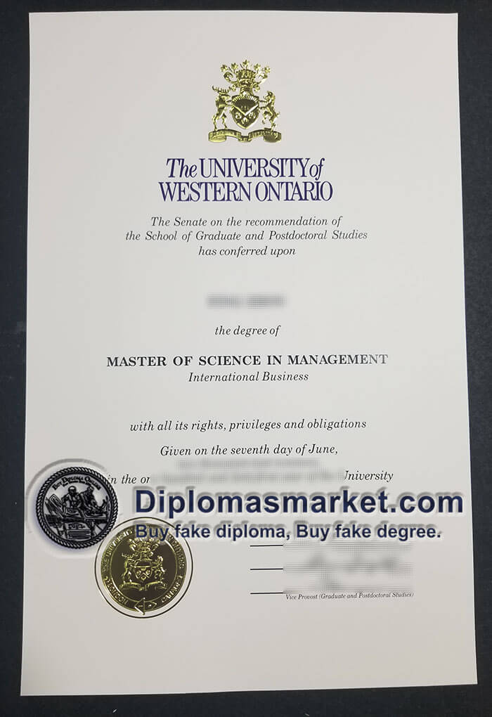 Fake University of Western Ontario diploma, buy UWO fake degree online.