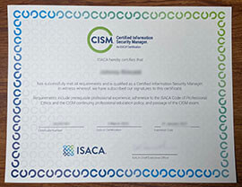 Order Certified Information Security Manager Certificate.
