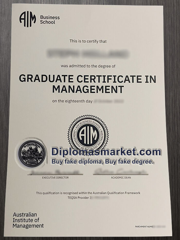 Austranlian Isntitute of Management diploma, buy AIM fake degree.