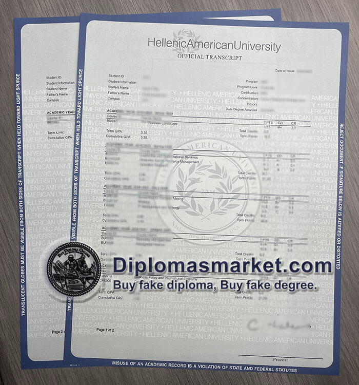 buy Hellenic American University transcript, buy HAU transcript online.