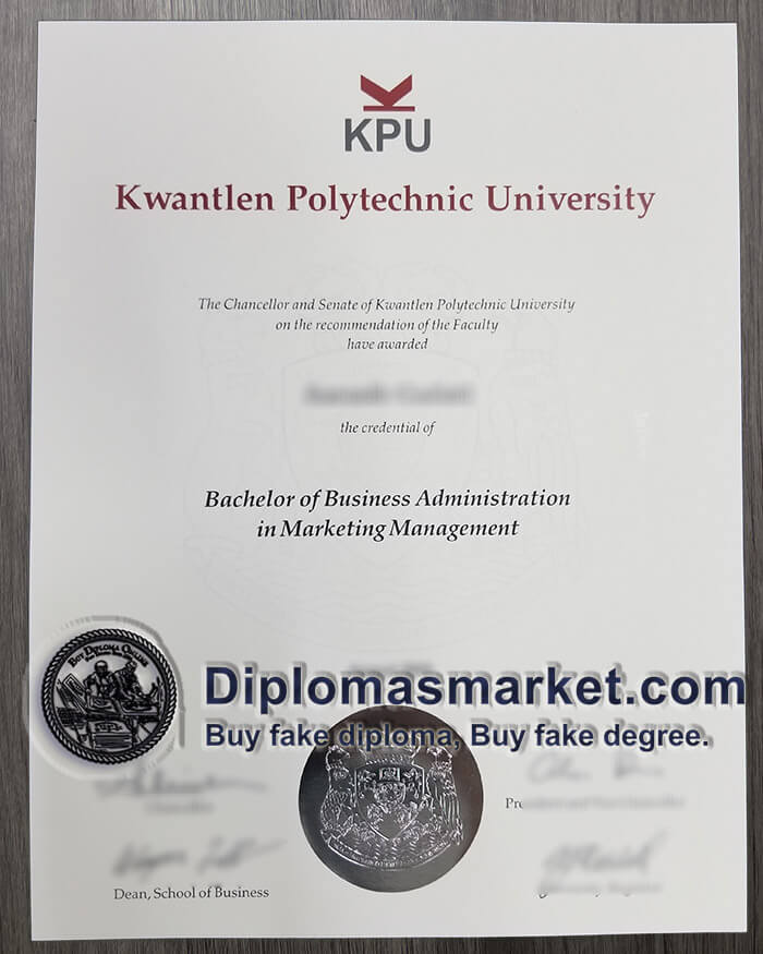 Kwantlen Polytechnic University diploma, buy KPU fake degree.