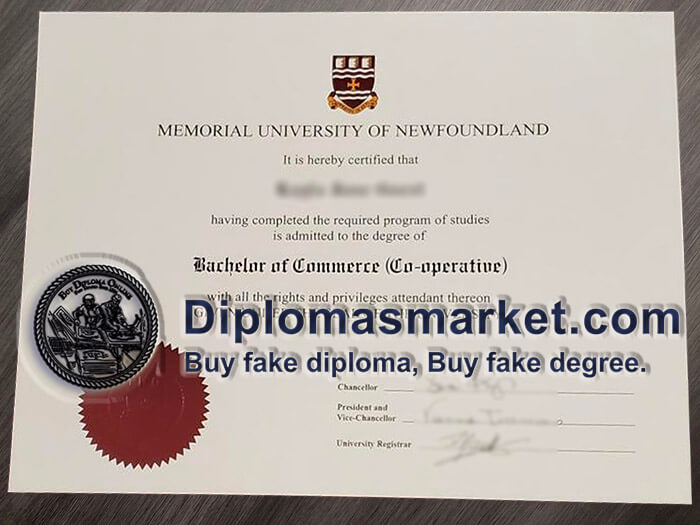 buy Memorial University of Newfoundland certificate, buy MUN fake degree.