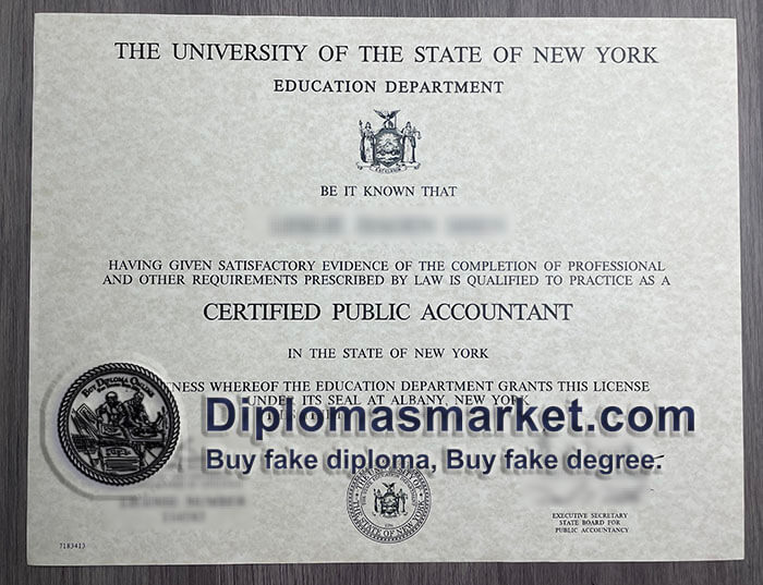 New York CPA certificate, buy New York CPA fake certificate.