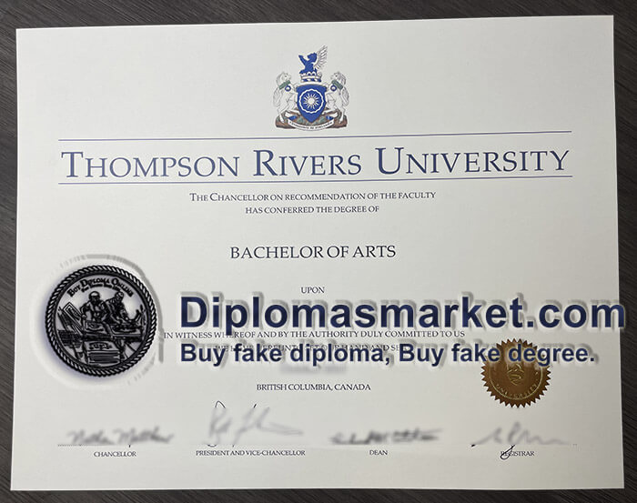 TRU fake diploma, buy Thompson Rivers University degree online.