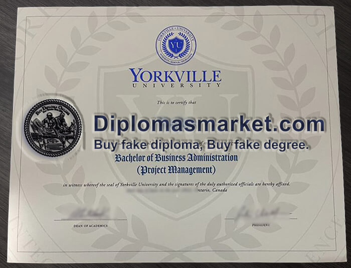 Fake Yorkville University diploma, buy Yorkville University degree online.