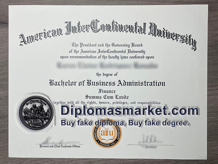 American InterContinental University diploma sample