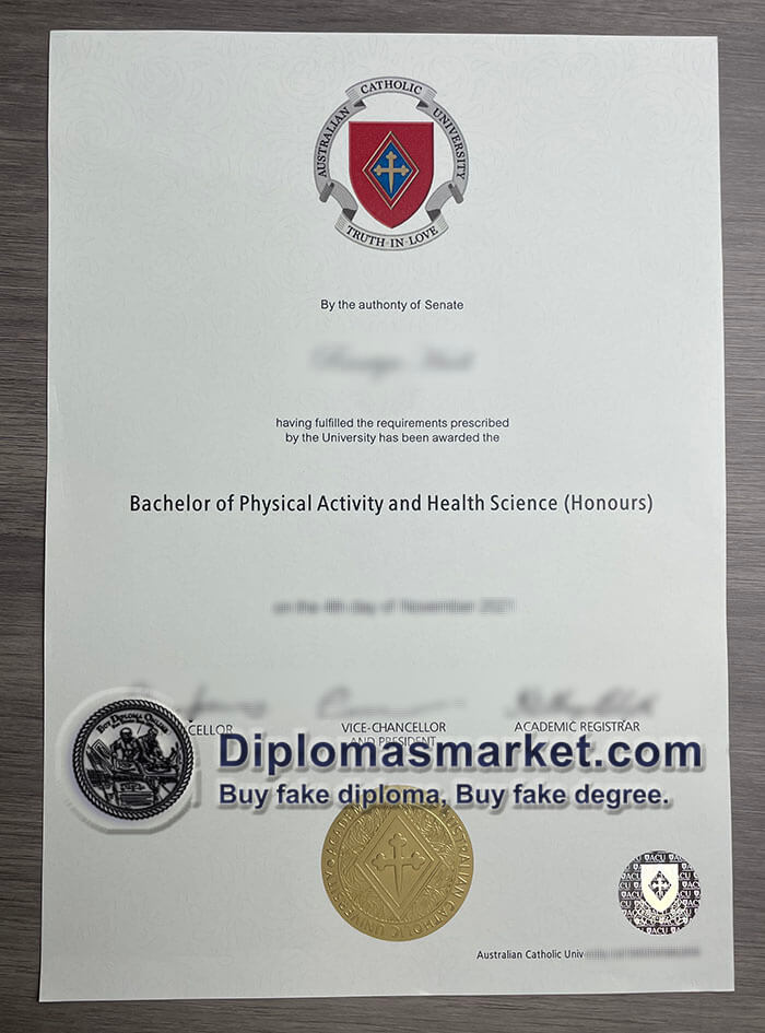Buy Australian Catholic University certificate, order ACU fake diploma.