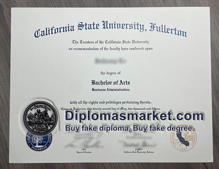 CSUF diploma, fake CSUF degree sample