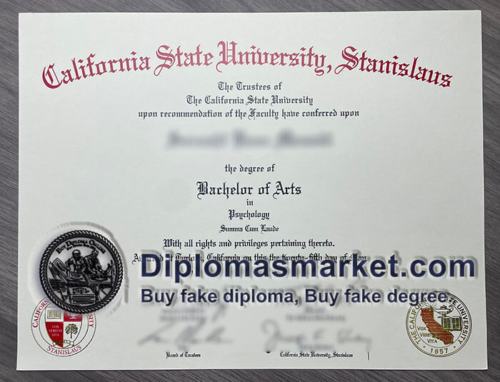 Stanislaus State diploma sample