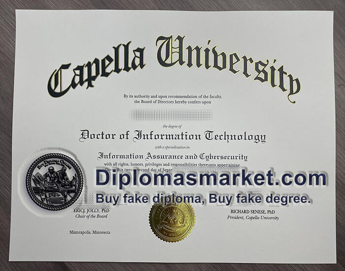 Capella University fake diploma sample.