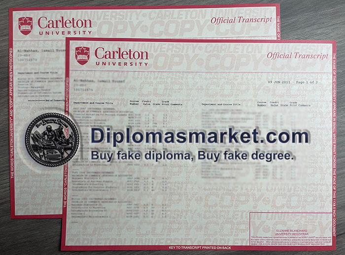 Buy Carleton University transcript, fake transcript online.