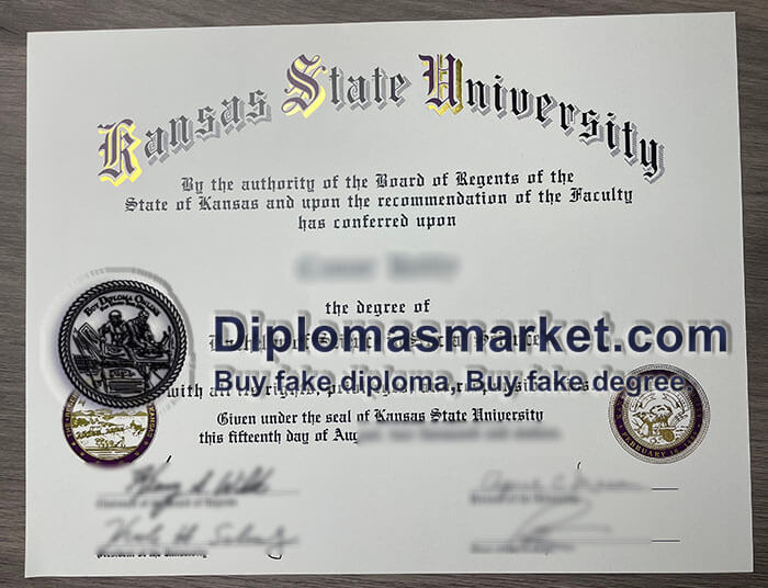 KSU degree, Kansas State University fake diploma sample