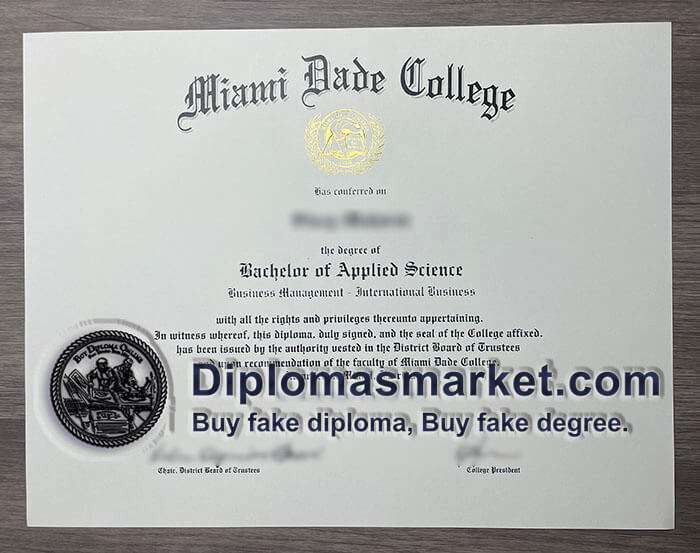 Buy Miami Dade College diploma, fake Miami Dade College degree sample