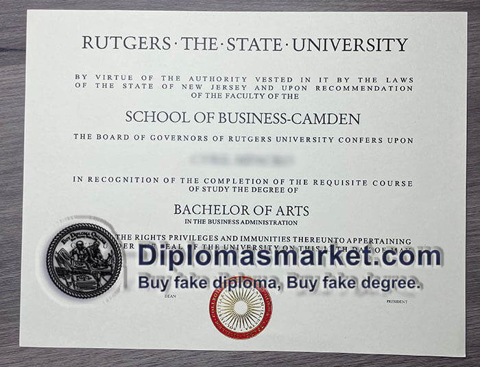 Fake Rutgers University diploma sample