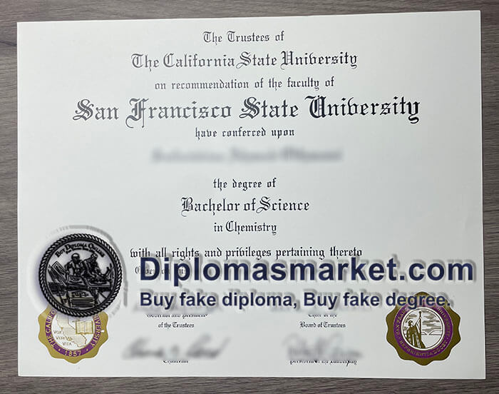 fake San Francisco State University diploma sample