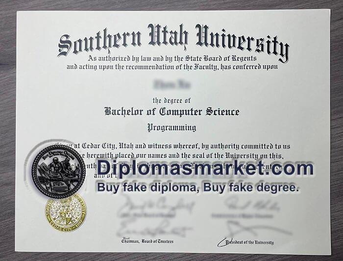 Southern Utah University diploma sample