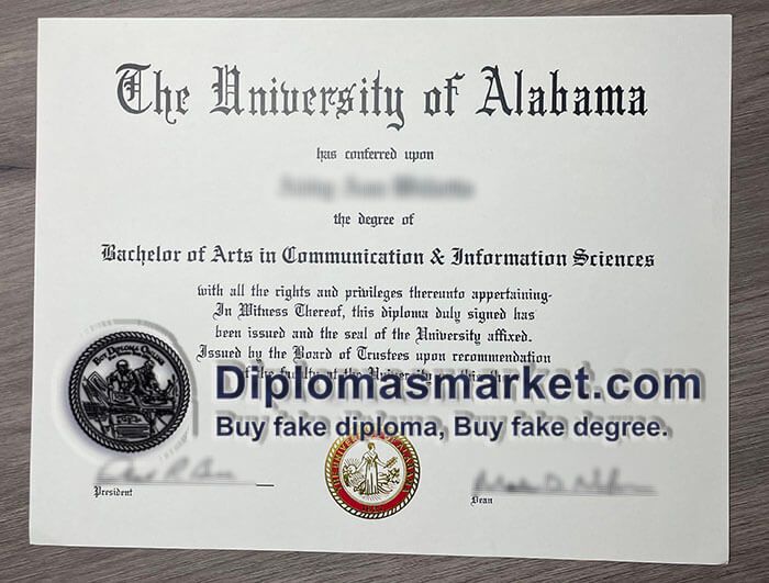 Order University of Alabama diploma, fake University of Alabama degree sample