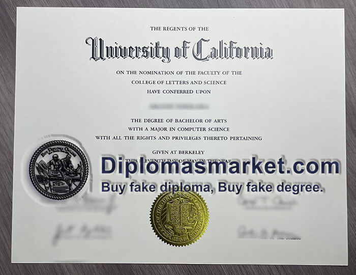 UC Berkeley diploma, fake UC Berkeley degree sample