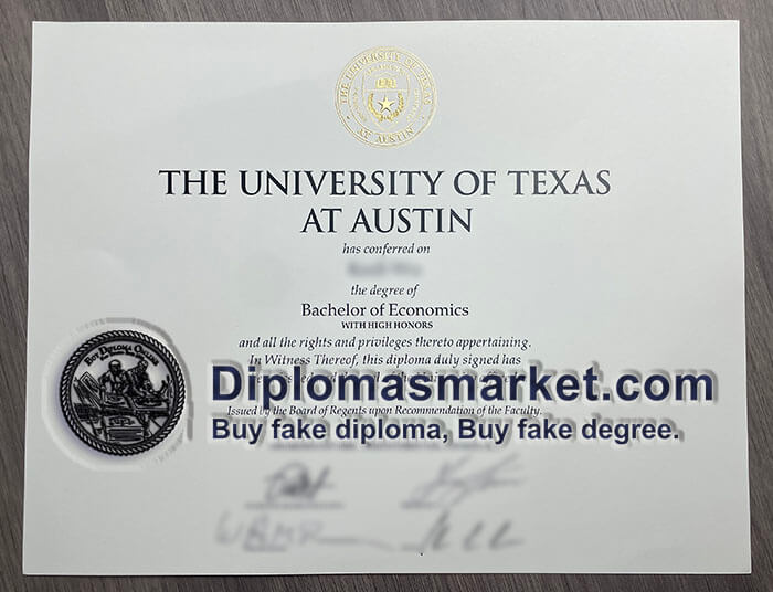 University of Texas Austin fake diploma.
