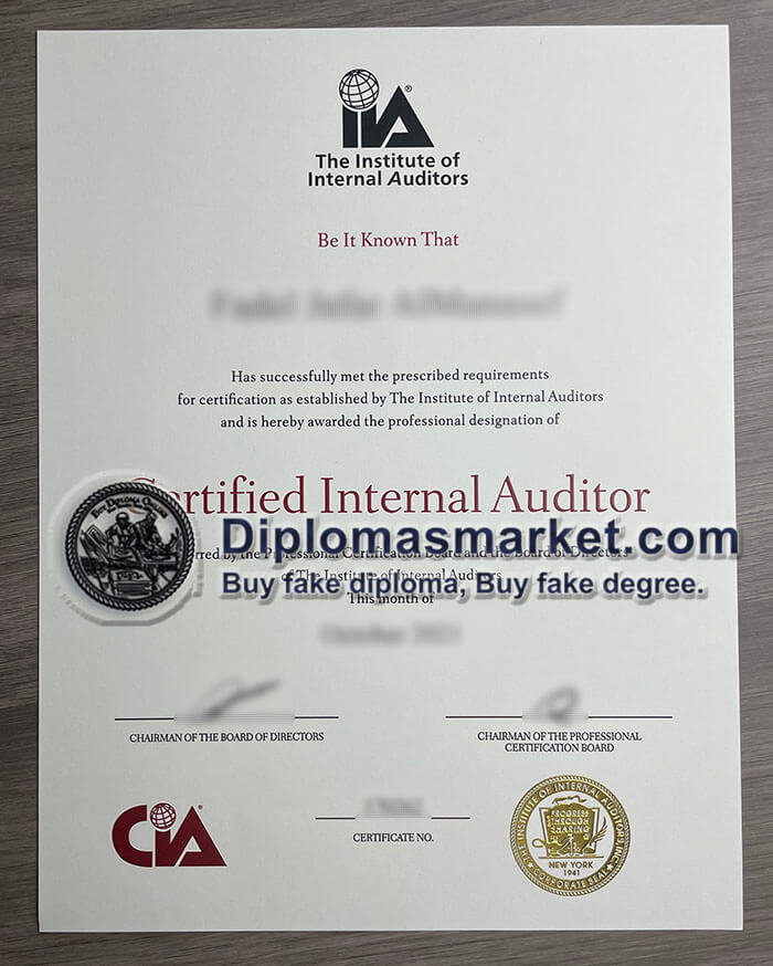 How much to order Institute of Internal Auditors certificate? buy CIA certificate online.