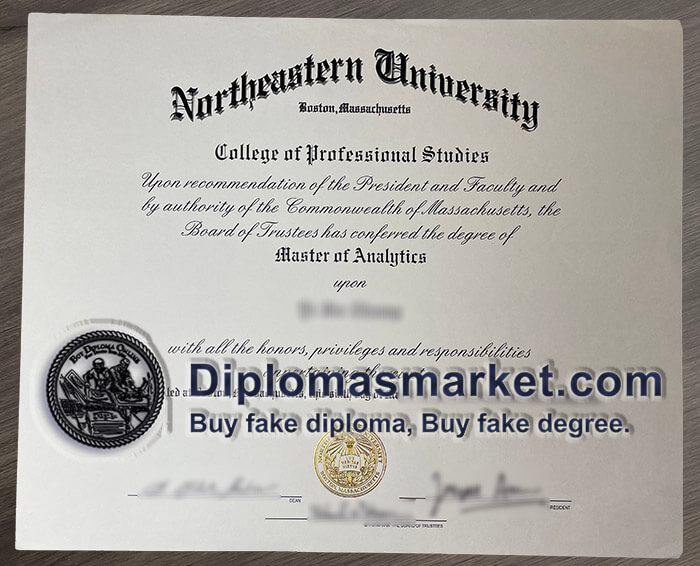 Northeastern University Fake diploma, buy fake degree online.