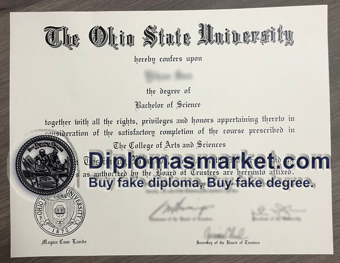 Ohio State University Diploma, buy OSU fake degree, order Ohio State University certificate.