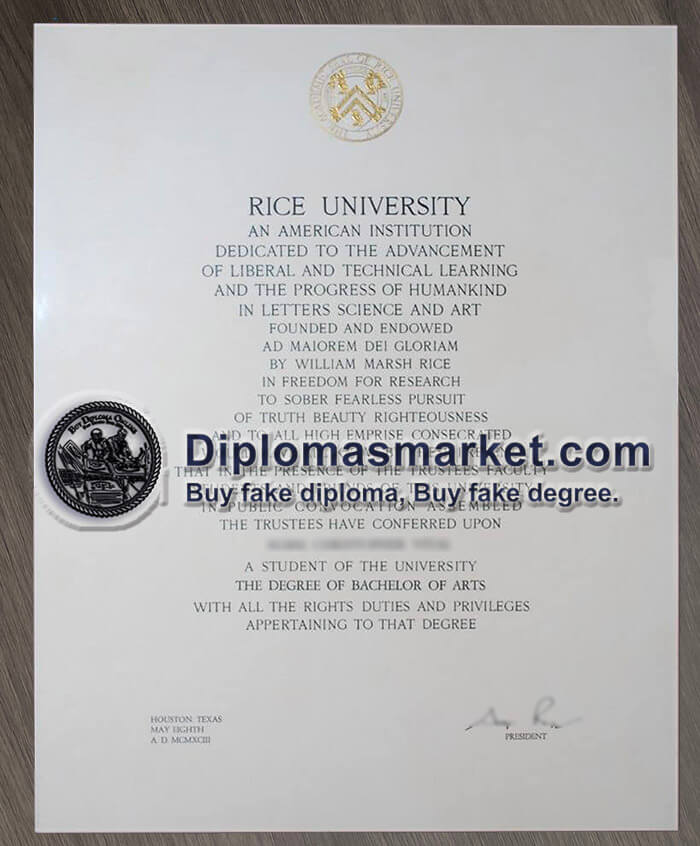 Order Rice University diploma, buy Rice University degree, fake Rice University certificate.