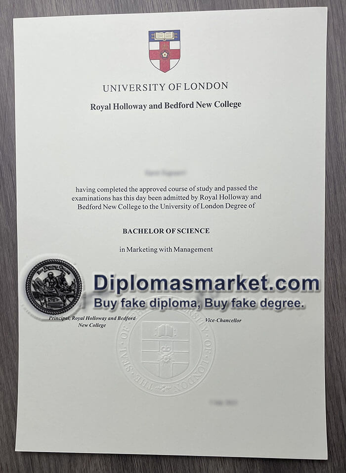 Order RHUL fake diploma, buy Royal Holloway, University of London degree online.