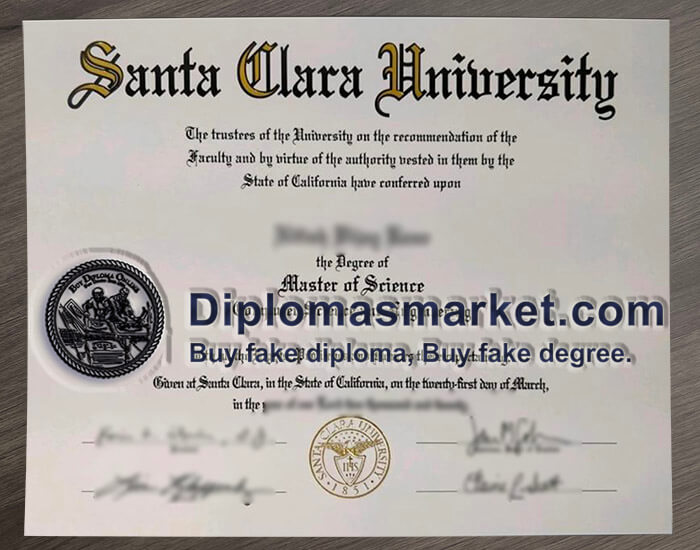 Fake diploma, buy Santa Clara University degree, order Santa Clara University certificate.