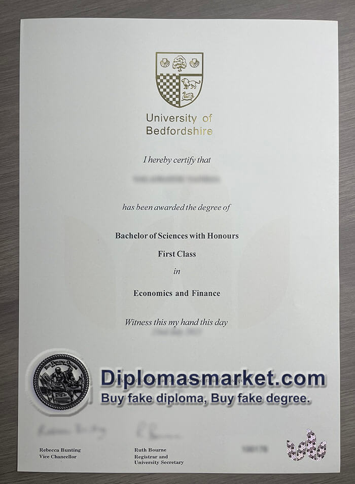 University of Bedfordshire degree, fake University of Bedfordshire diploma sample