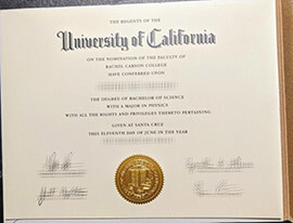 University of California, Santa Cruz Diploma.