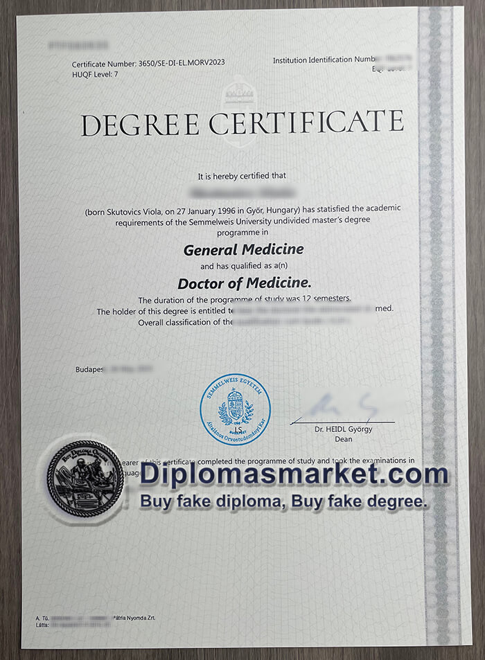 Buy Semmelweis University diploma