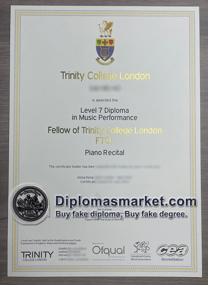 Buy Trinity College London diploma, fake TCL degree.
