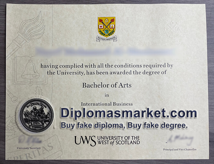 Buy UWS degree, buy fake University of the west of Scotland certificate