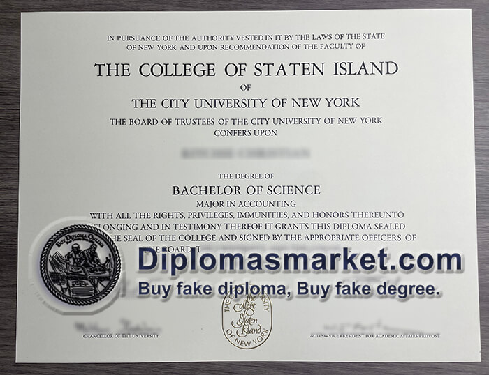 Buy College of Staten Island diploma, order CSI fake degree.