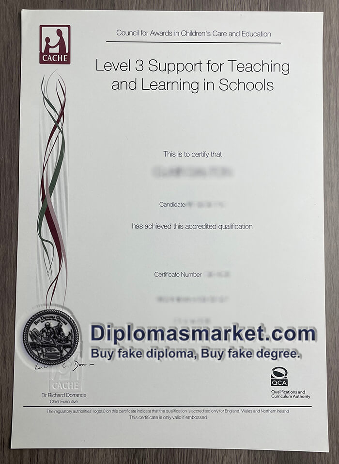 Buy CACHE Level 3 certificate, fake diploma.
