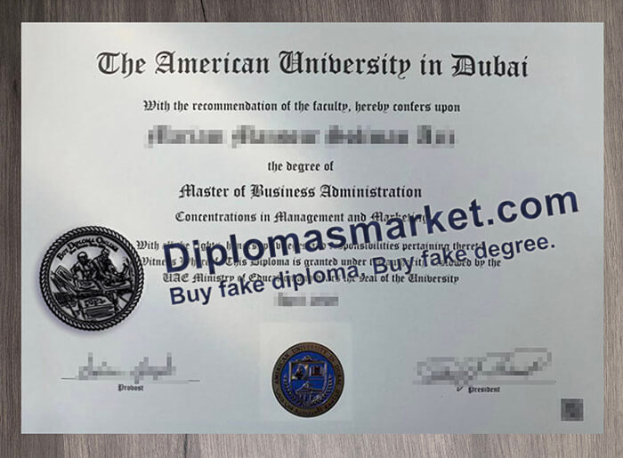 American University in Dubai diploma