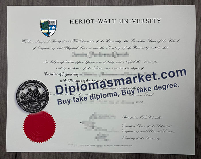 Heriot Watt University diploma