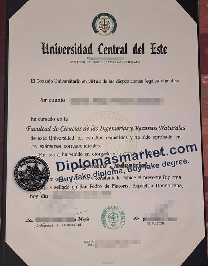 Universidad Central del Este diploma