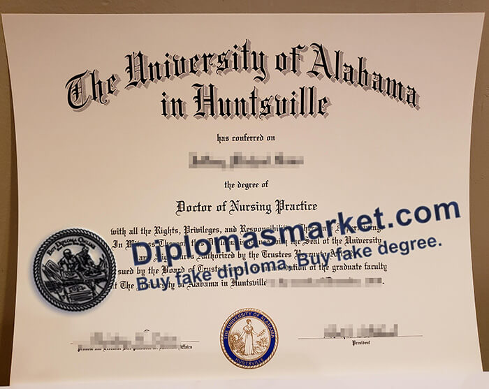 University of Alabama in Huntsville diploma