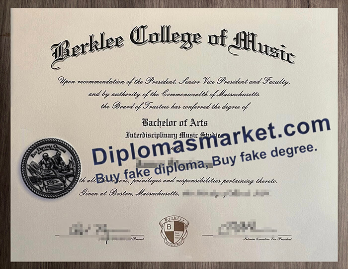 Berklee College of Music diploma