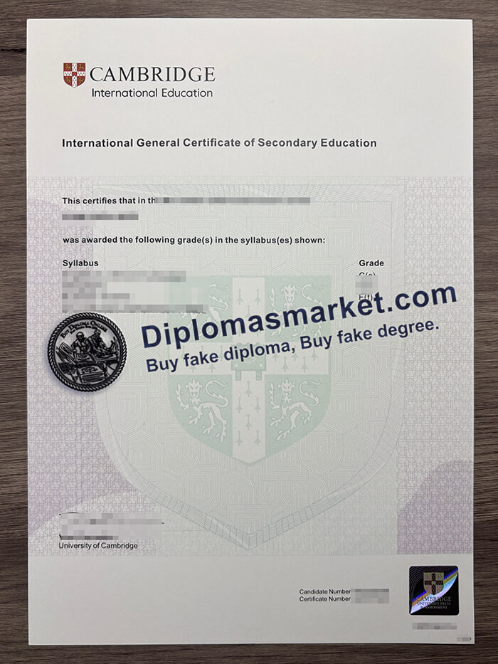 Cambridge IGCSE certificate
