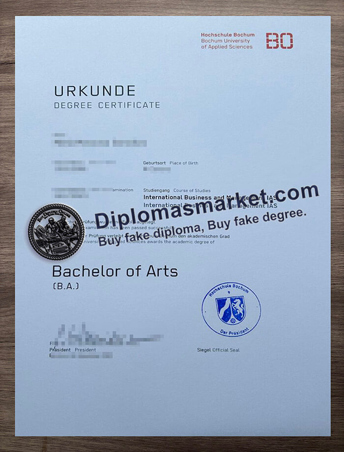 Hochschule Bochum degree certificate