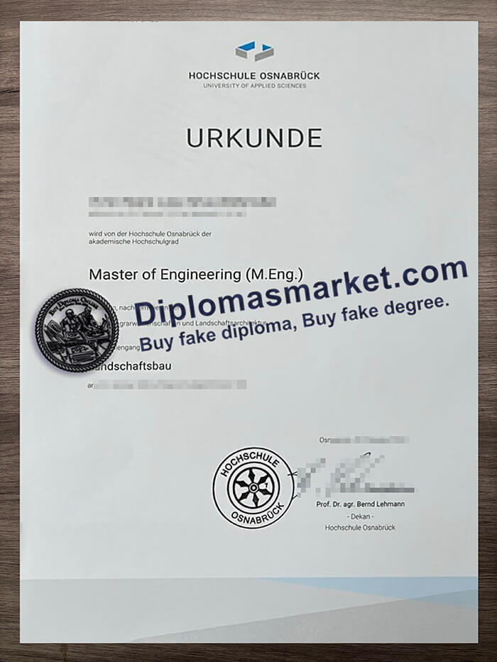 Hochschule Osnabrück Urkunde