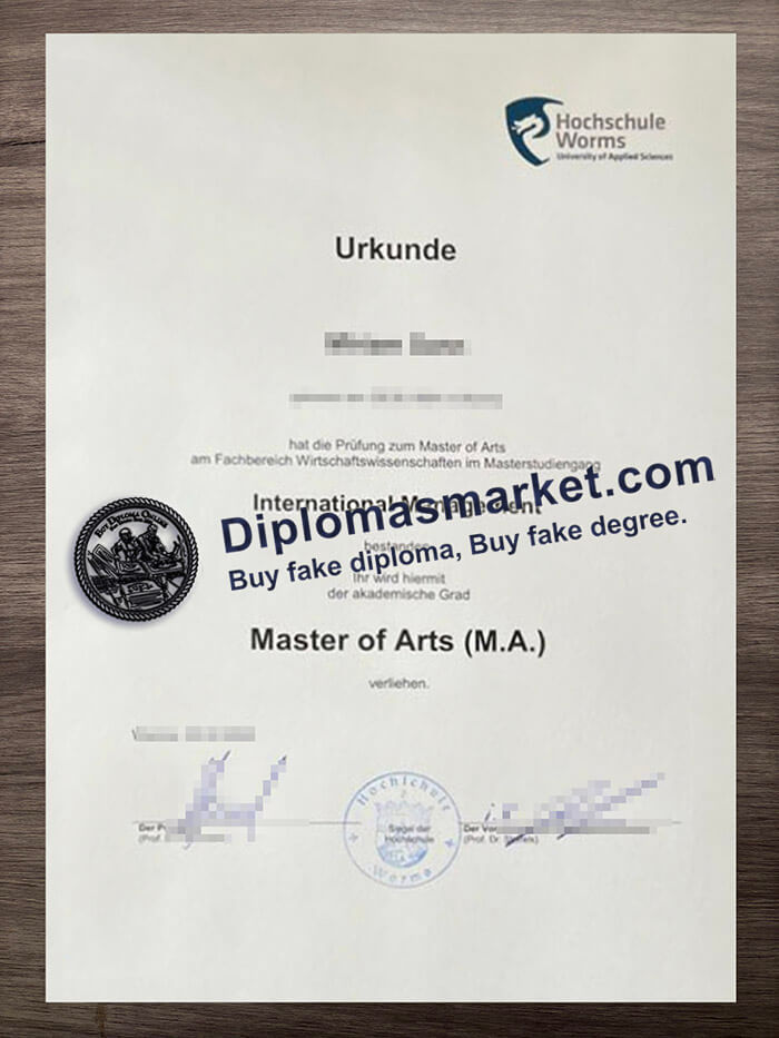 Hochschule Worms degree certificate