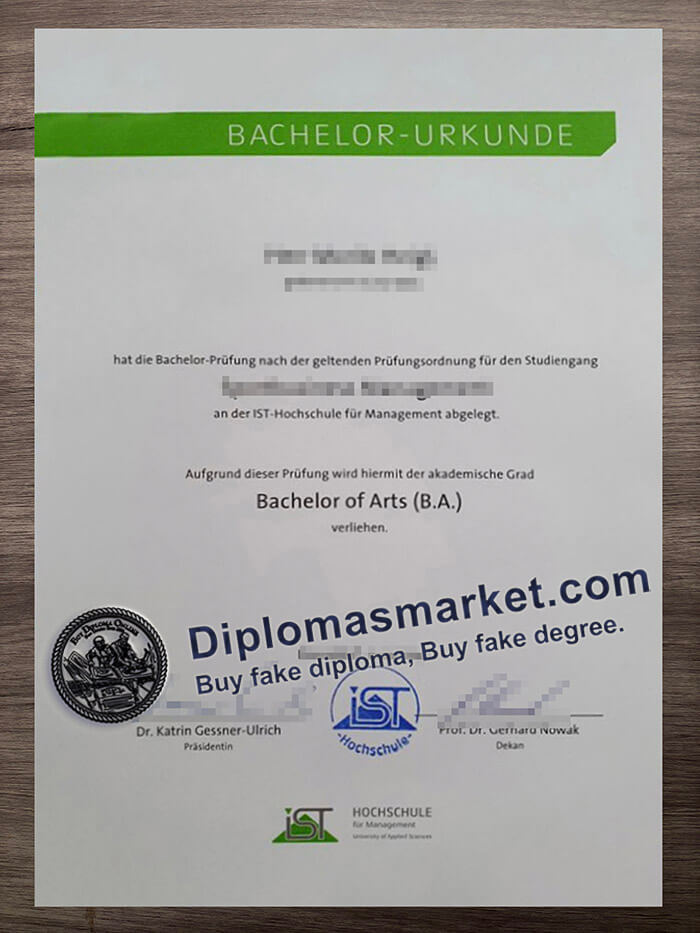 IST University of Applied Sciences zeugnis