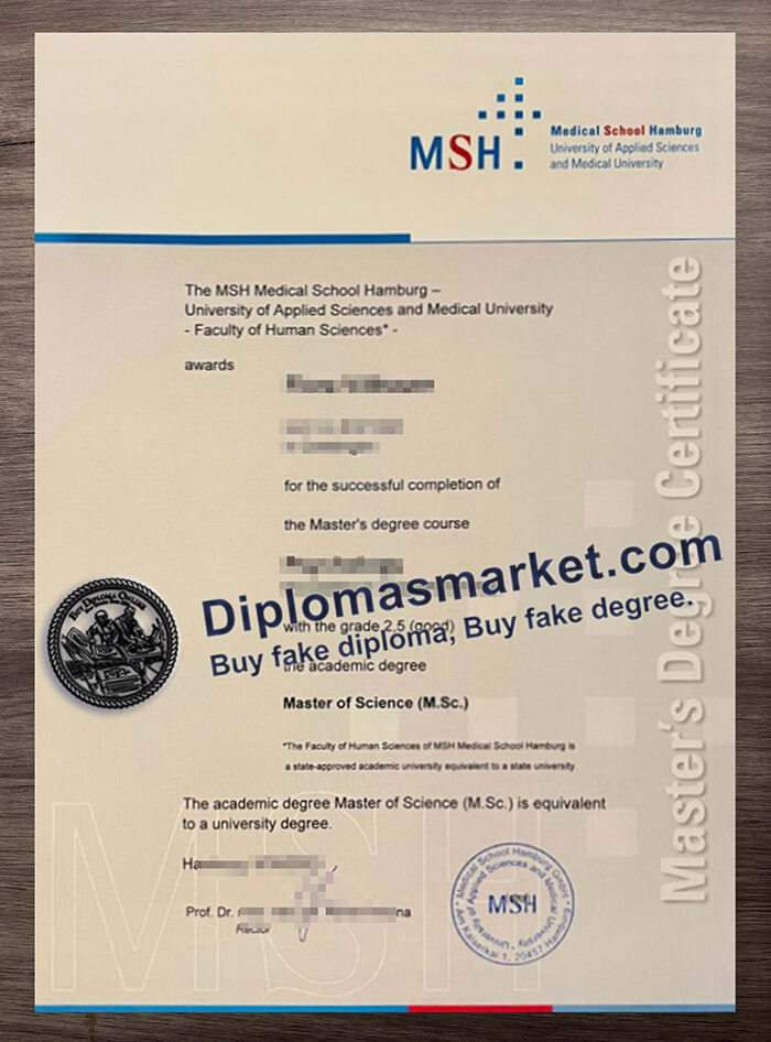 MSH Medical School Hamburg diploma
