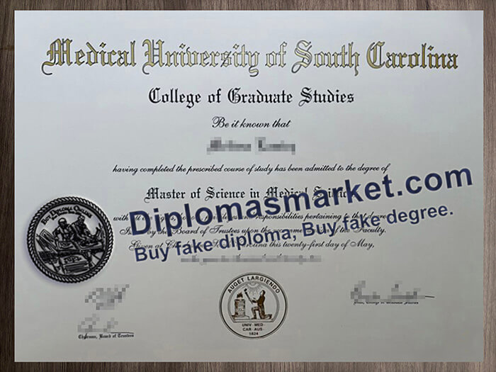 Medical University of South Carolina diploma