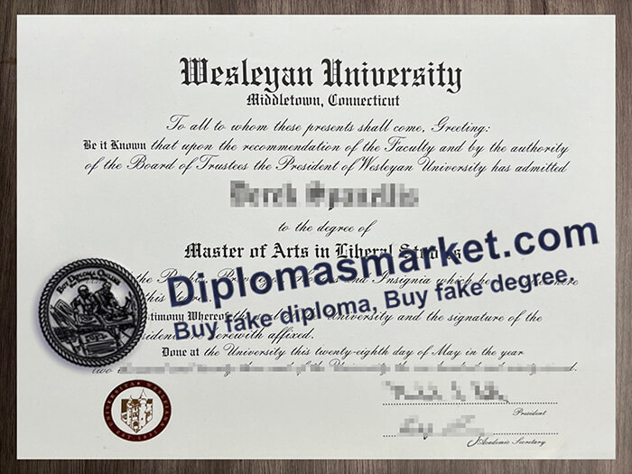 Wesleyan University diploma